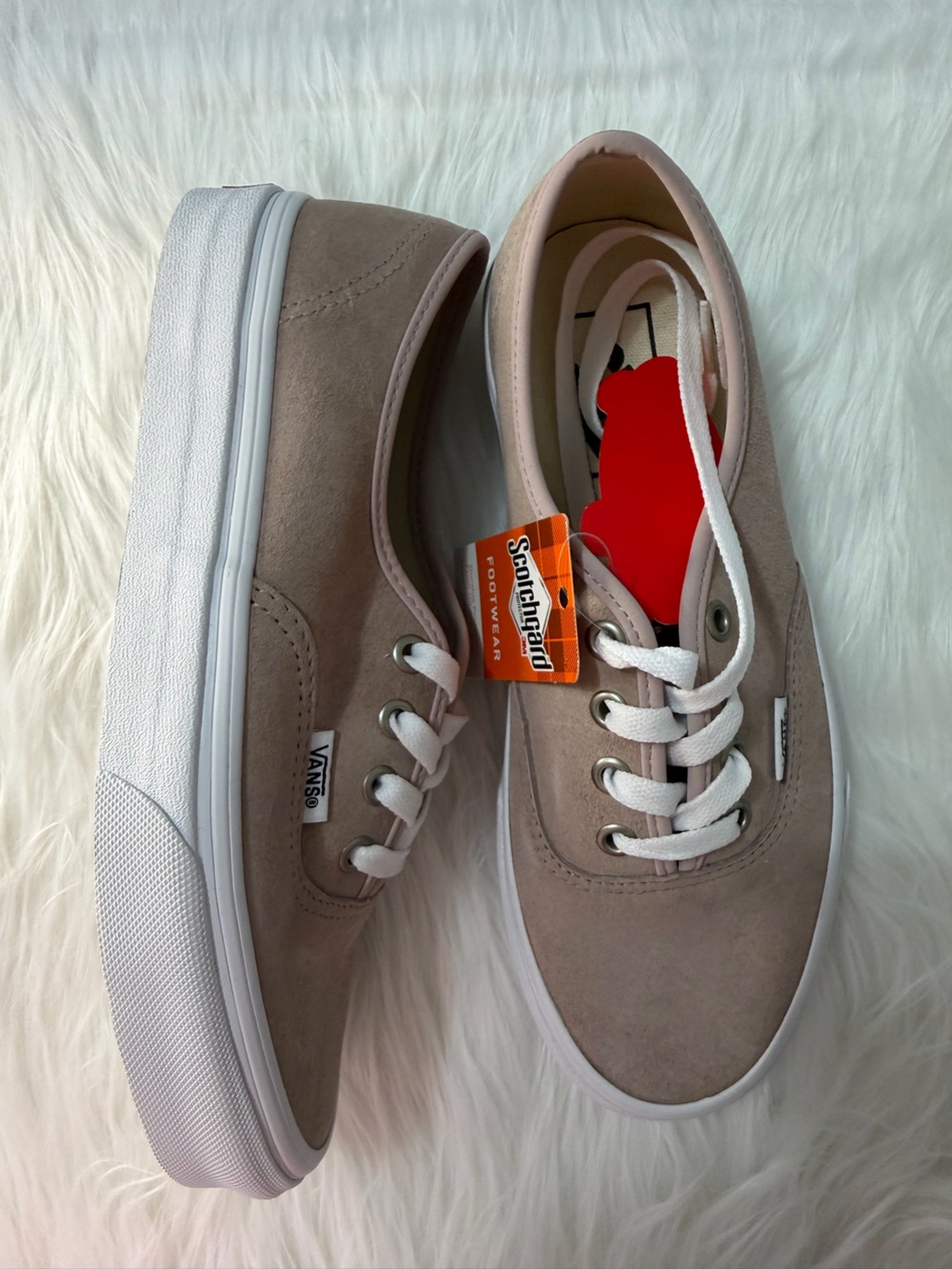 Vans Suede Lace-Up Platform Sneakers in Dusty Pink and White